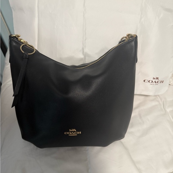 Coach Black Pebbled Leather Skylar Hobo Bag Gold Accents w/ Dusty and Bag Scarf! - Picture 6 of 6